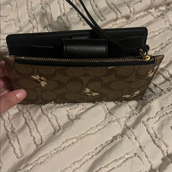 Coach Tan and Black Wallet with Bee Accents - Picture 3 of 3
